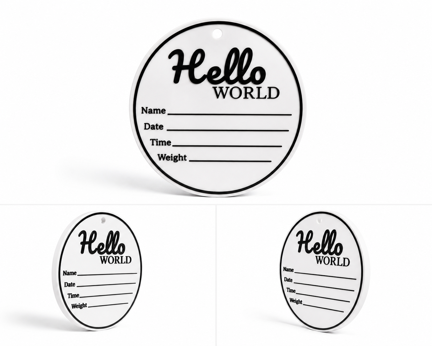 3D Printed Hello World Baby Announcement Plaque